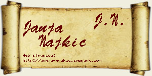 Janja Najkić vizit kartica